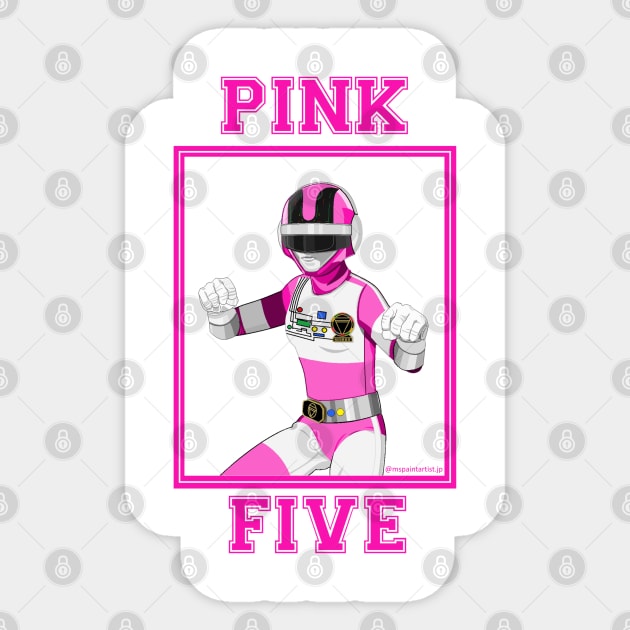 Pink Five Sticker by Zapt Art